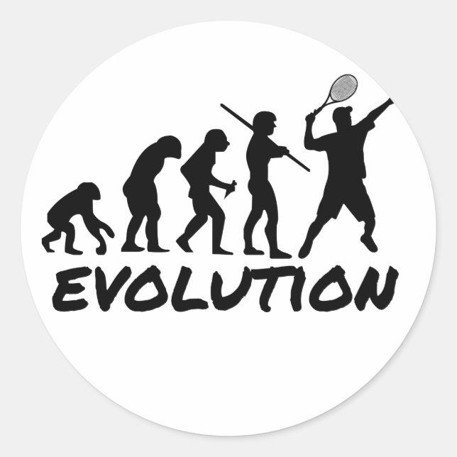 Tennis Evolution Classic Round Sticker (Front)