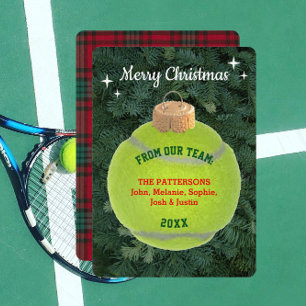 Tennis Fan Personalised Ornament Christmas Card