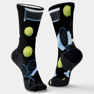 Tennis Father’s Day Blue Watercolor Pattern Socks