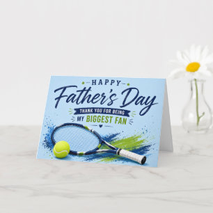 Tennis Father’s Day Card for Dad Blue Watercolor 