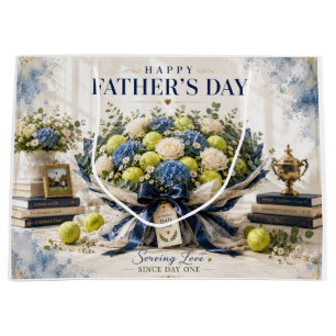 Tennis Father's Day with racket and flowers Large Gift Bag