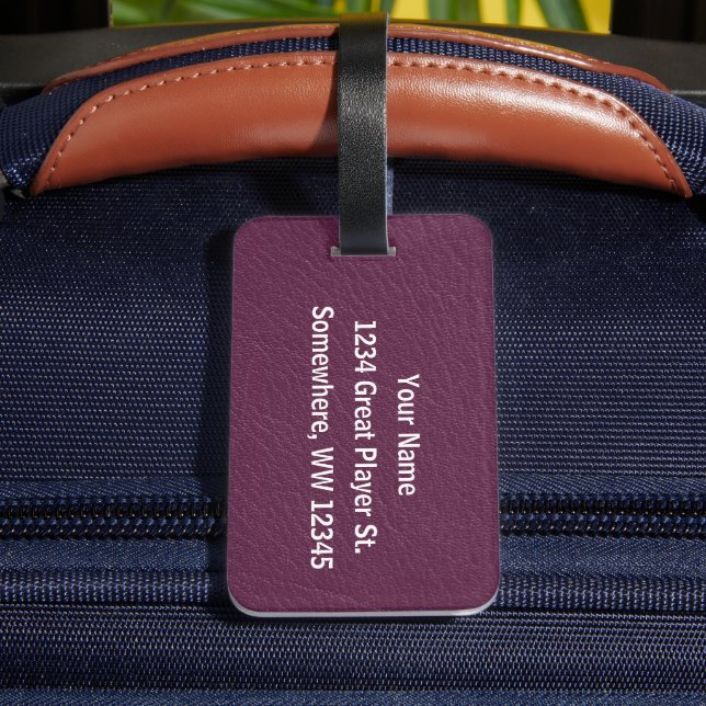 Tennis - Female Player and Ball Personalize Luggage Tag (Back Insitu 4)