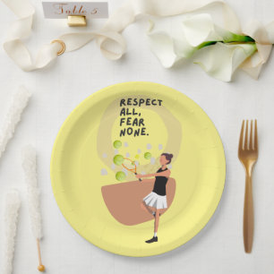 Tennis  for woman player party  paper plate