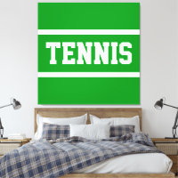 TENNIS Fun Athletic Bright Green White Stripes
