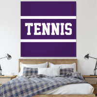 TENNIS Fun Bold Athletic Deep Purple White Stripes
