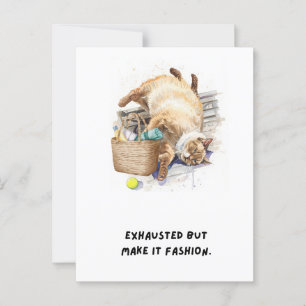 Tennis Funny Saying cat is resting  Postcard