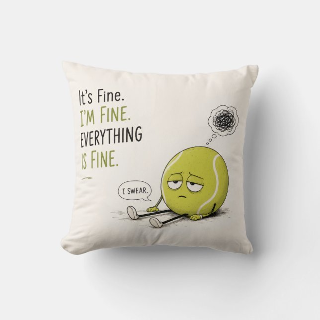 Tennis funny saying cushion (Front)