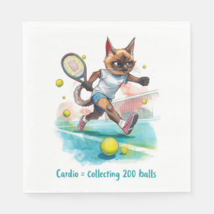 Tennis Funny Saying for Cat Lovers Napkin