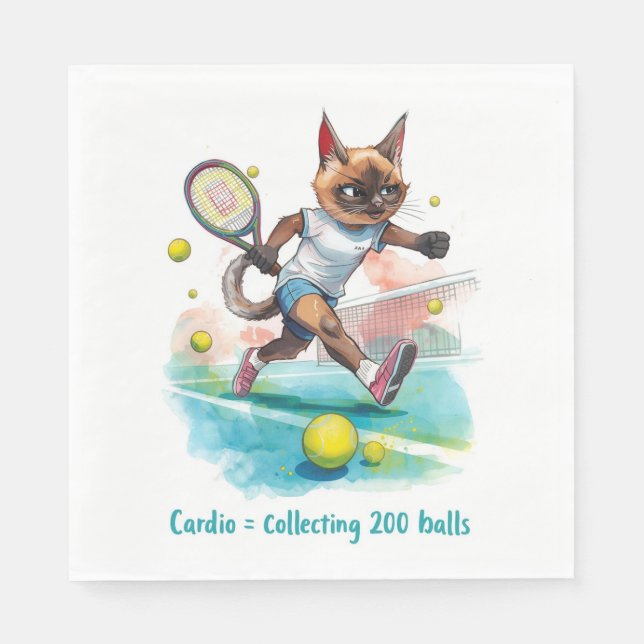 Tennis Funny Saying for Cat Lovers Napkin (Front)