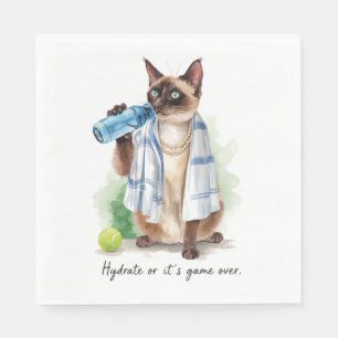 Tennis Funny Saying for Cat Lovers Napkin