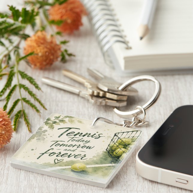 Tennis Funny Saying  Key Ring (Front Right)