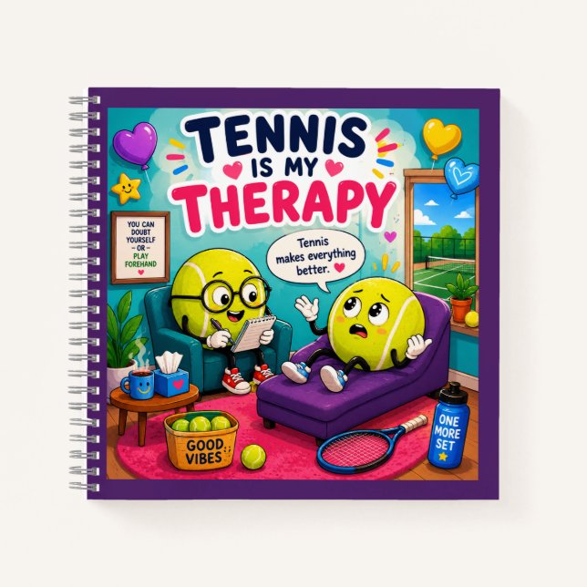Tennis funny saying notebook (Front)