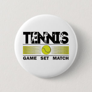 Tennis Game Set Match 6 Cm Round Badge