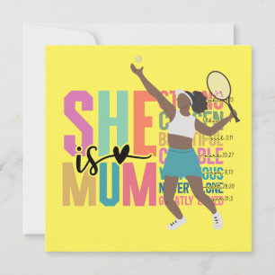 Tennis Game, Set, Match: Tennis Mum Mother's Day  Holiday Card