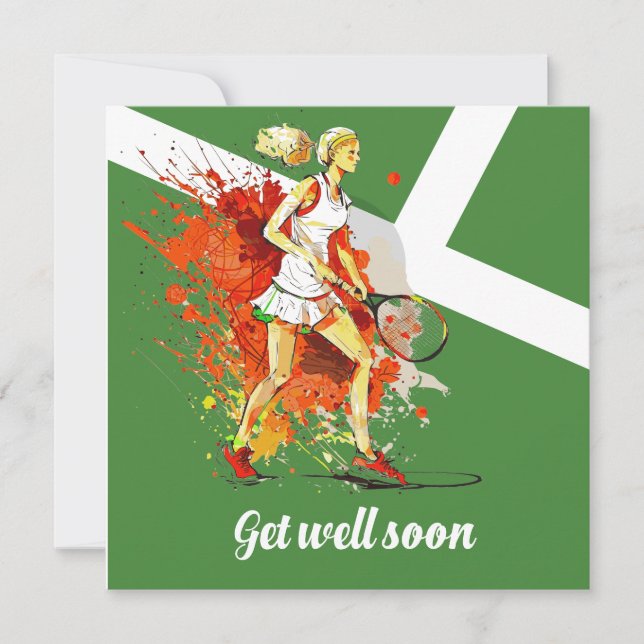 Tennis Get Well Soon  Card (Front)