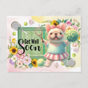TENNIS Get well soon for Dog Lover  Postcard