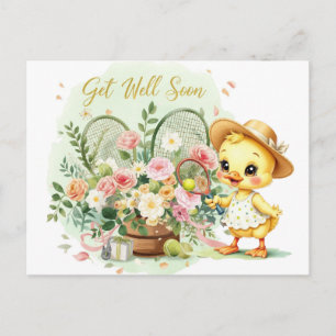 TENNIS Get well soon for Duck Lover Postcard