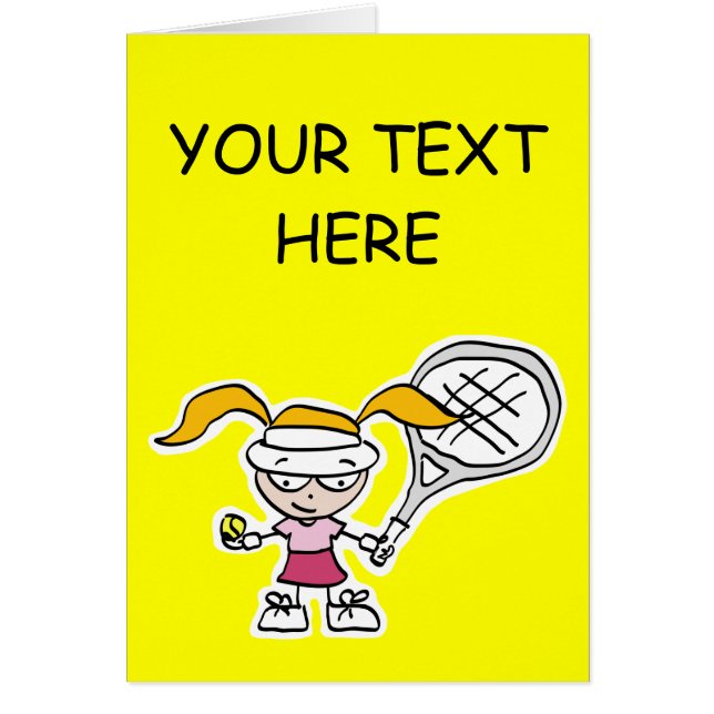 Tennis Gifts & Cards with cute cartoon girl (Front)