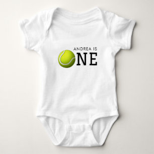 Tennis Girl or Boy 1st Birthday One Personalised  Baby Bodysuit