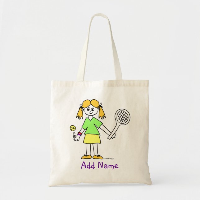Tennis Girl Personalised Tote Bag (Front)