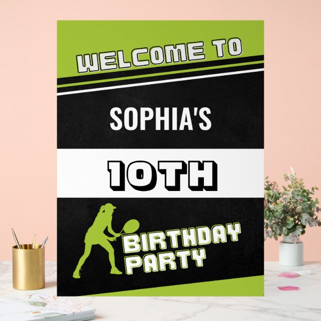 Tennis Girl Player Birthday  Acrylic Sign (Wedding)