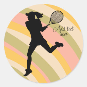 Tennis Girl Player Women Tennis Classic Round Sticker