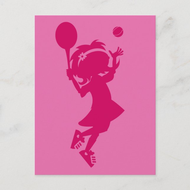 Tennis Girl Silhouette Postcard (Front)