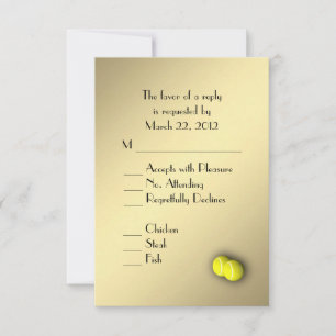 Tennis Gold RSVP with Menu Choice
