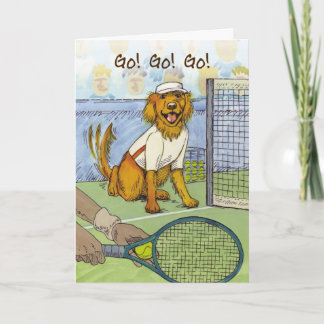 Tennis Golden Retriever - Good Luck Card