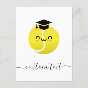 Tennis Graduation Party Kawaii Ball Custom Text  Postcard