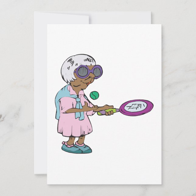 Tennis Granny Invitation (Front)