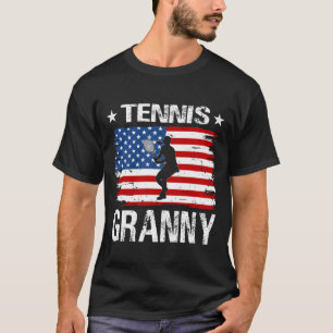 Tennis GRANNY USA Flag Father's Day T-Shirt