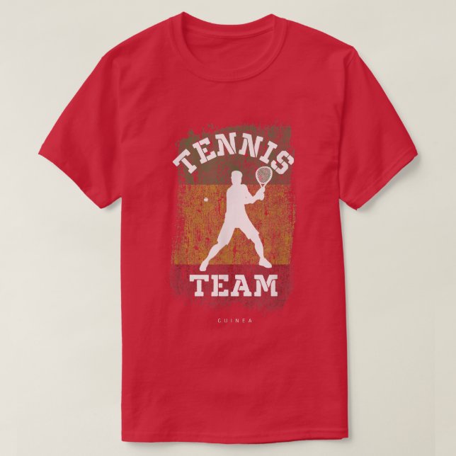 Tennis Guinea Flag Team Tennis Player Tennis  T-Shirt (Design Front)