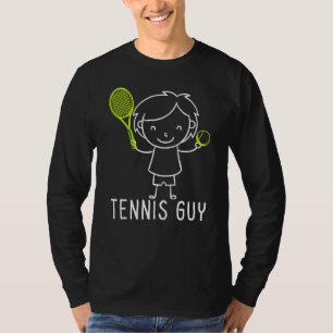 Tennis Guy Stickman Sports Racket Game Player Desi T-Shirt