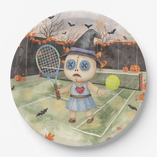 Tennis Halloween for Tennis Player  Paper Plate (Front)