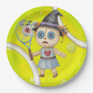 Tennis Halloween themed for Tennis Player Paper Plate