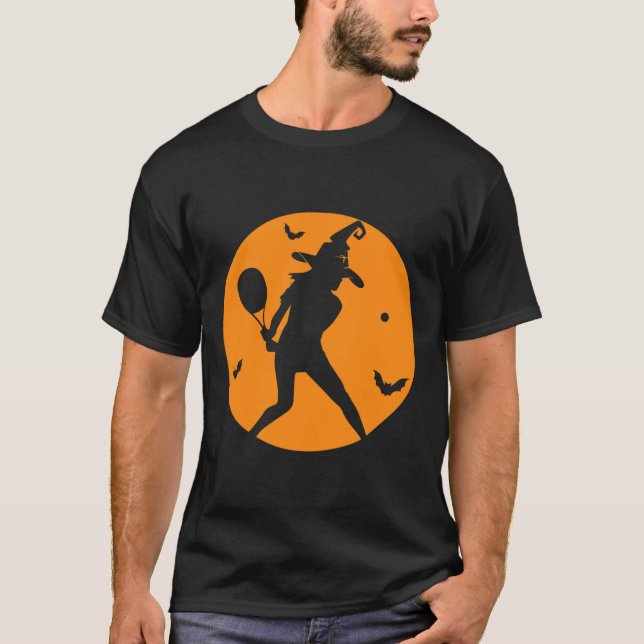 Tennis Halloween Witch Costume For Tennis Players T-Shirt (Front)