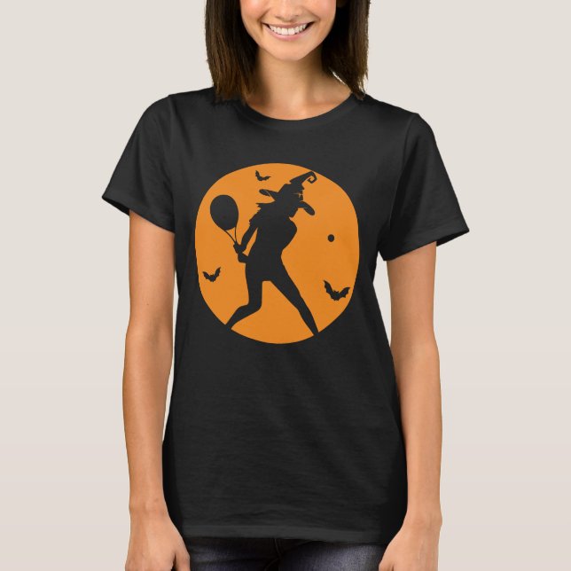 Tennis Halloween Witch Costume For Tennis Players T-Shirt (Front)