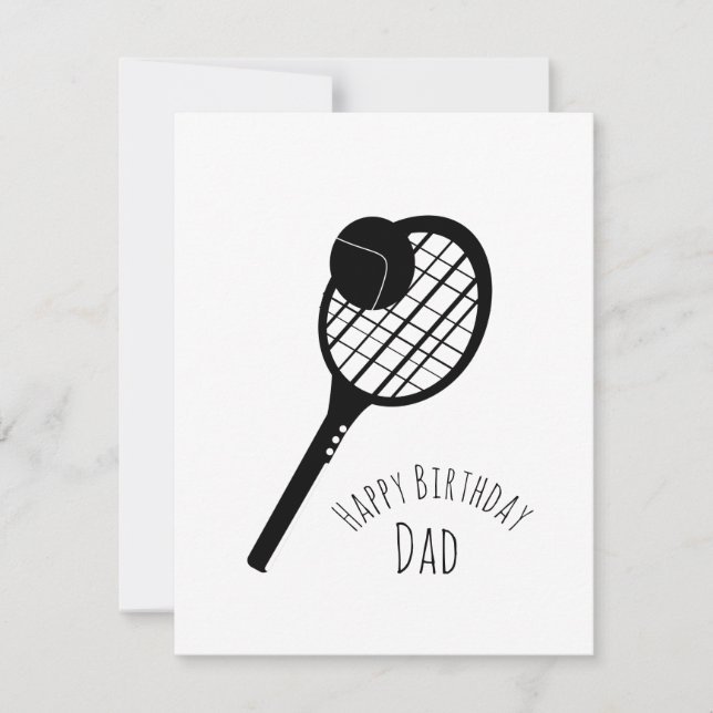 Tennis Happy Birthday Dad Father Grandpa  Card (Front)
