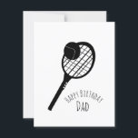 Tennis Happy Birthday Dad Father Grandpa  Card<br><div class="desc">Birthday Card with Tennis and Ball Theme Happy Birthday Greeting</div>