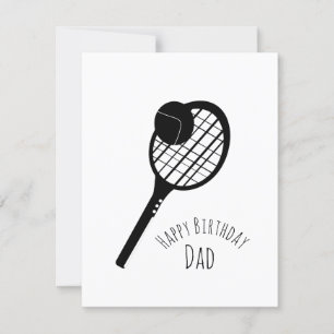 Tennis Happy Birthday Dad Father Grandpa  Card