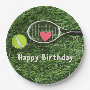 Tennis Happy Birthday Paper Plate