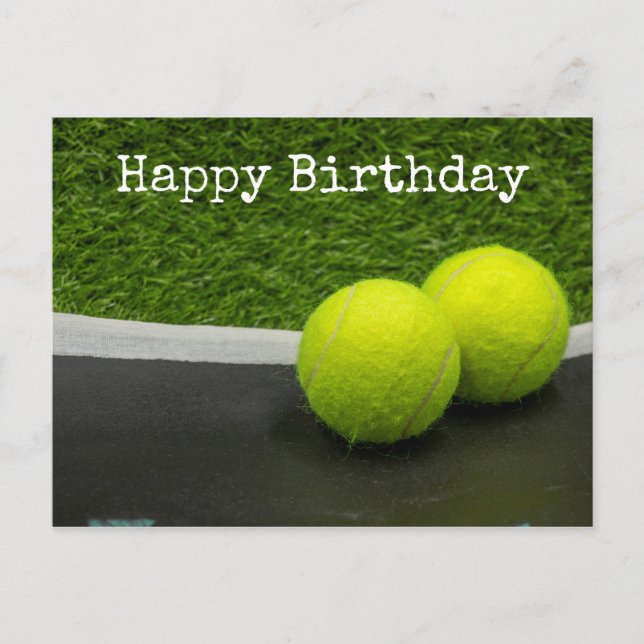 Tennis Happy Birthday Tennis ball Card (Front)