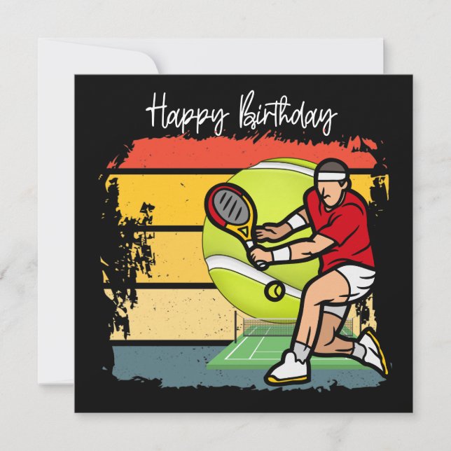 Tennis Happy Birthday to Tennis Dad  Card (Front)