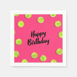 Tennis Happy Birthday with balls Napkin