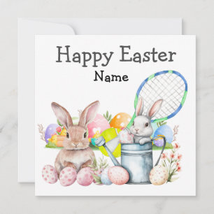 Tennis Happy Easter for Tennis Player  Holiday Card