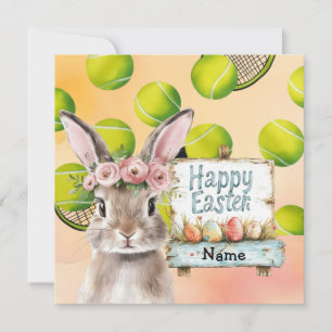 Tennis Happy Easter for Tennis Player  Holiday Card