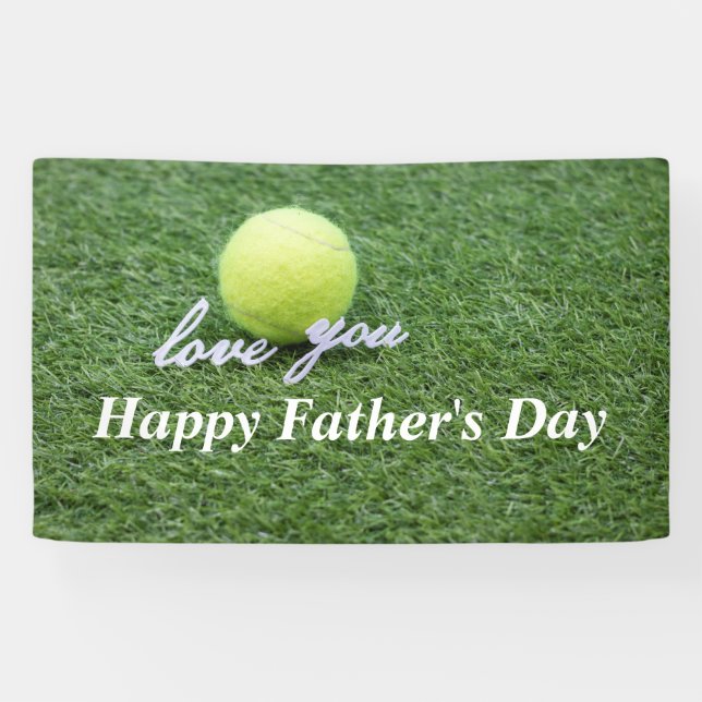 Tennis Happy Father's Day tennis ball with love Banner (Horizontal)
