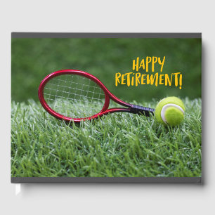Tennis Happy Retirement on green grass Guest Book