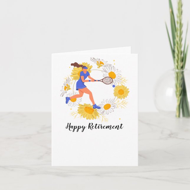 Tennis Happy Retirement to Tennis Player  Card (Front)